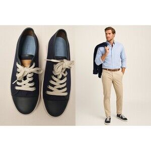 Peter Millar Men’s Sneakers Size 9M Navy & Dark Green Leather Rare Colorway